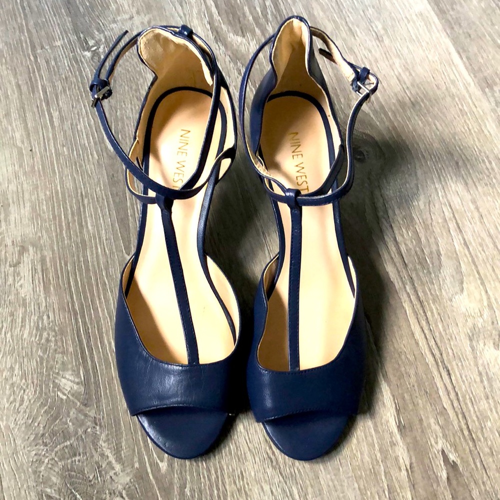 Nine West blue pumps shoes sandals dance 9